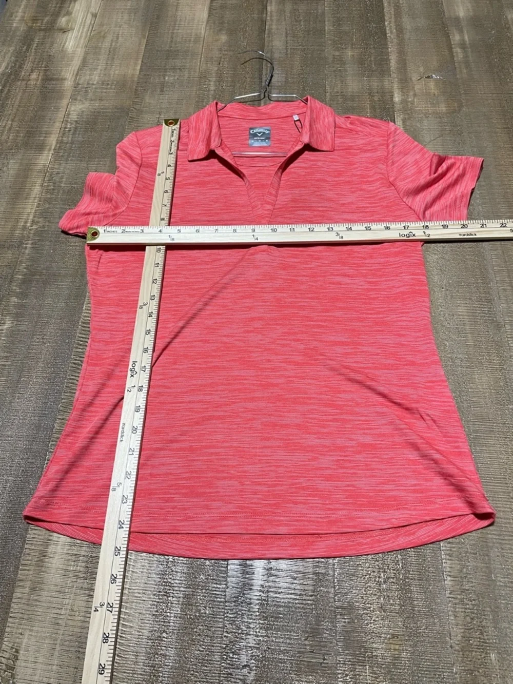 Callaway Women's Coral-Red Short Sleeve Button Down Shirt NWT
